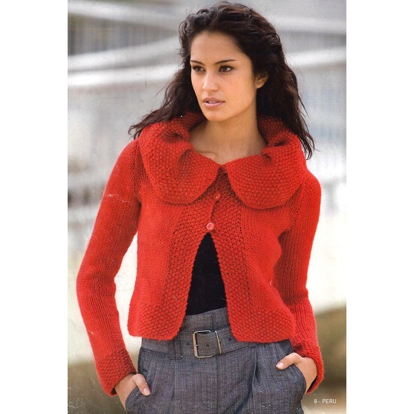 Modèle à tricoter gratuit Gilet long Femme Laine Katia Coton