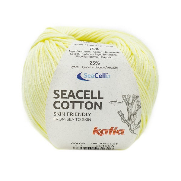 Laine Katia Coton Seacell Cotton Couleur Jaune pâle