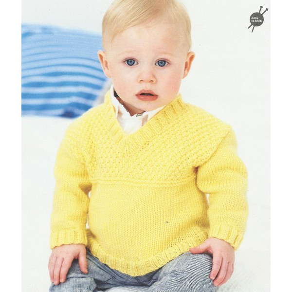 Modèle à tricoter gratuit Pull garçon Laine Rico Design Rico Baby So Soft