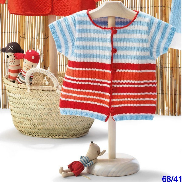 Modèle à tricoter gratuit Pull fille Laine Katia coton Mississippi 3