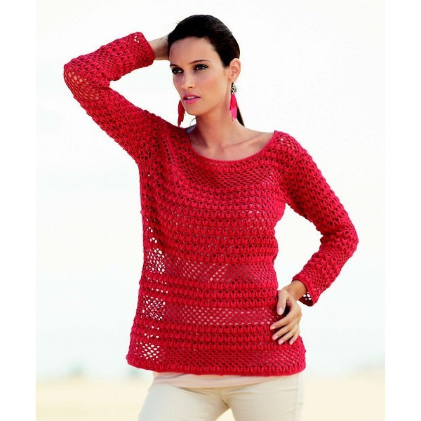 Modèle à tricoter gratuit pull Femme Laine Katia Coton Mississippi 3