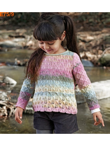 Modèle à tricoter gratuit Pull fille Laine Katia Merino Baby Plus
